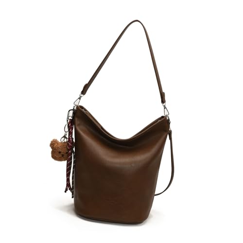 Kelisdi Damentasche Retro Schultertasche Shopping Dating Trendy Eimer Achsel Große Kapazität Handtasche Pendeln Frauen Handtasche Große Kapazität Eimer Trendy Schulter Retro Achsel, braun, One Size Kelisdi Damentasche Retro Schultertasche Shopping Dating Trendy Eimer Achsel Große Kapazität Handtasche Pendeln Frauen Handtasche Große Kapazität Eimer Trendy Schulter Retro Achsel, braun, One Size von Kelisdi