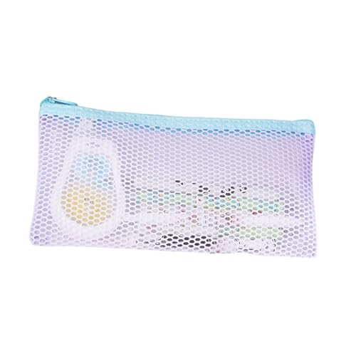 Kelisdi Durchsichtiges Federmäppchen, hohe Kapazität, Federmäppchen, Reißverschluss, Stift-Organizer, Tasche für Studenten, Erwachsene, Büroangestellte, tragbares Schreibtischzubehör, violett von Kelisdi