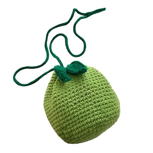 Kelisdi Einzigartige gehäkelte Mandarinen-Tasche, Umhängetasche, Geldbörse, Kordelzug, Schultertaschen für modische Erwachsene und Bastel-Enthusiasten, Obsttasche, grün, One Size Kelisdi Einzigartige gehäkelte Mandarinen-Tasche, Umhängetasche, Geldbörse, Kordelzug, Schultertaschen für modische Erwachsene und Bastel-Enthusiasten, Obsttasche, grün, One Size von Kelisdi