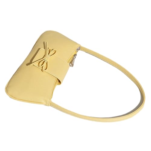 Kelisdi Elegante Achsel-Geldbörse, PU-Leder, Handtasche, Schleifen, Schultertasche für moderne Frauen, die Modetrends lieben, gelb, One Size Kelisdi Elegante Achsel-Geldbörse, PU-Leder, Handtasche, Schleifen, Schultertasche für moderne Frauen, die Modetrends lieben, gelb, One Size von Kelisdi
