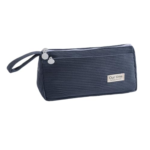 Kelisdi Federmäppchen aus Cord mit 2 Fächern für Schüler und Erwachsene, großes Fassungsvermögen, Stifteetui, Reise-Make-up-Tasche, Stofftasche, blau Kelisdi Federmäppchen aus Cord mit 2 Fächern für Schüler und Erwachsene, großes Fassungsvermögen, Stifteetui, Reise-Make-up-Tasche, Stofftasche, blau von Kelisdi