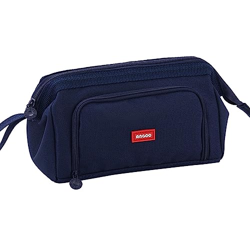 Kelisdi Federmäppchen aus Segeltuch, multifunktional, große Kapazität, tragbare Tasche, Schule, Bürobedarf, Geschenk, große Kapazität, navy von Kelisdi