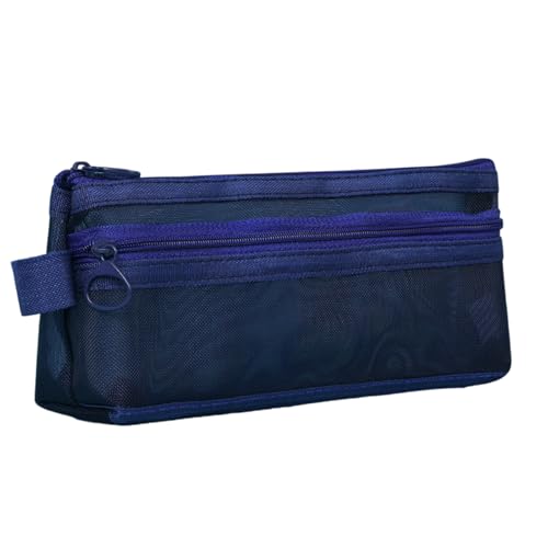 Kelisdi Federmäppchen mit großem Fassungsvermögen, 2 Fächer, Marker-Aufbewahrungstaschen, tragbarer Kunstbedarf, Organizer, Reise-Make-up-Tasche, Netz-Federmäppchen, marineblau, L, Mass Beauty Kelisdi Federmäppchen mit großem Fassungsvermögen, 2 Fächer, Marker-Aufbewahrungstaschen, tragbarer Kunstbedarf, Organizer, Reise-Make-up-Tasche, Netz-Federmäppchen, marineblau, L, Mass Beauty von Kelisdi