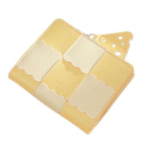 Kelisdi Geldbörse mit mehreren Schlitzen für Mädchen und Frauen, Clutch, Münzgeldbörse, Leder, Geldbörse, Tasche, tragbar, kurzer Reißverschluss, mehrere Kartenfächer, gelb, Mass Beauty von Kelisdi