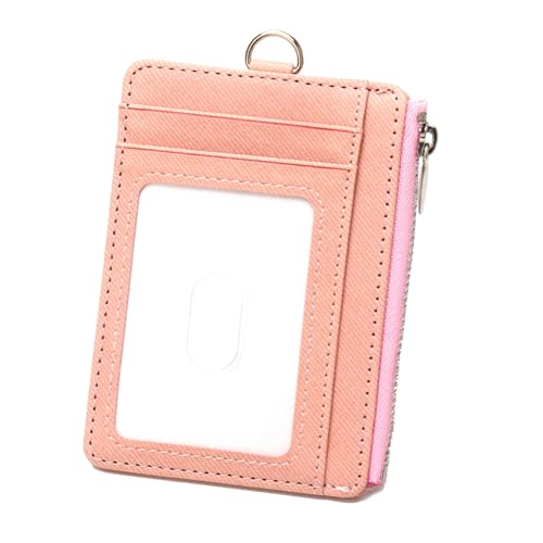 Kelisdi Kompaktes Kartenetui mit Blockierung und Reißverschlussfach, PU-Leder, Münzgeldbörse, Kartenhalter mit abnehmbarem Umhängeband, multifunktionaler Ausweishalter, D, No lanyard, Mass Beauty von Kelisdi