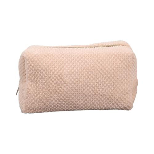 Kelisdi Mehrzweck-Federmäppchen, großes Fassungsvermögen, Plüsch-Federmäppchen, Reißverschluss, Stiftebeutel, Make-up-Tasche für Mädchen, Frauen, Reisen, Make-up-Tasche, khaki von Kelisdi