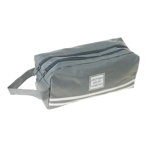 Kelisdi Mehrzweck-Federmäppchen mit zwei großen Fächern, großes Fassungsvermögen, Reise-Bleistifttasche für Damen, Mädchen, Studenten, Erwachsene, tragbare Tasche, dunkelgrau von Kelisdi