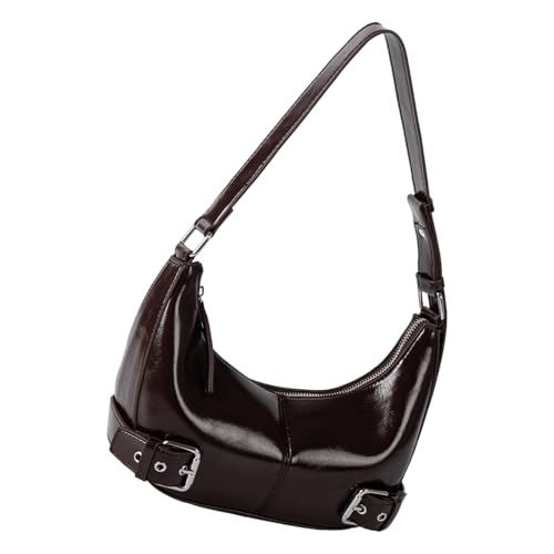 Kelisdi Moderne Umhängetasche aus PU-Leder für Damen, Unterarm-Geldbörse mit viel Platz, geeignet für Reisen, Einkaufen, Outdoor, Arbeit, modische Damentasche, coffee, One Size von Kelisdi