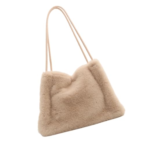 Kelisdi Modische Damen-Plüsch-Eimer-Schultertasche mit großem Innenfutter, pelzige Unterarmtasche für Shopping, Verabredungen und Versammlungen, eleganter Abend, Milchtee Farbe, One Size Kelisdi Modische Damen-Plüsch-Eimer-Schultertasche mit großem Innenfutter, pelzige Unterarmtasche für Shopping, Verabredungen und Versammlungen, eleganter Abend, Milchtee Farbe, One Size von Kelisdi