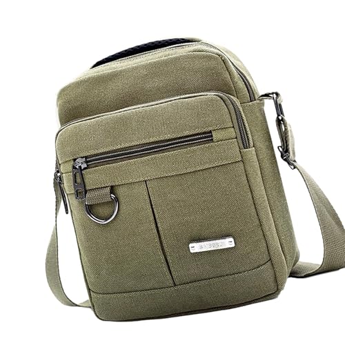 Kelisdi Modische Herren-Umhängetasche aus Segeltuch, leicht, klein, Umhängetasche, Handtasche, für Studenten und Profis, Segeltuchtasche, grün, One Size Kelisdi Modische Herren-Umhängetasche aus Segeltuch, leicht, klein, Umhängetasche, Handtasche, für Studenten und Profis, Segeltuchtasche, grün, One Size von Kelisdi
