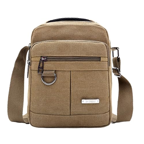 Kelisdi Modische Herren-Umhängetasche aus Segeltuch, leicht, klein, Umhängetasche, Handtasche, für Studenten und Profis, Segeltuchtasche, khaki, One Size Kelisdi Modische Herren-Umhängetasche aus Segeltuch, leicht, klein, Umhängetasche, Handtasche, für Studenten und Profis, Segeltuchtasche, khaki, One Size von Kelisdi