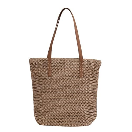 Kelisdi Modische Strohtasche im Vintage-Stil für Damen, mit Reißverschluss, lässige Handtasche für Strand- und Stadtausflüge, Retro-Handtasche, khaki, One Size Kelisdi Modische Strohtasche im Vintage-Stil für Damen, mit Reißverschluss, lässige Handtasche für Strand- und Stadtausflüge, Retro-Handtasche, khaki, One Size von Kelisdi
