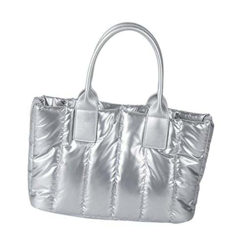 Kelisdi Modische gesteppte Umhängetasche für Damen, leicht, Puffer-Crossbody-Tasche mit geräumigem Innenraum, lässige Handtasche, gesteppt, silber, One Size Kelisdi Modische gesteppte Umhängetasche für Damen, leicht, Puffer-Crossbody-Tasche mit geräumigem Innenraum, lässige Handtasche, gesteppt, silber, One Size von Kelisdi