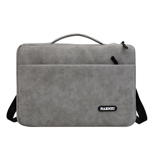 Kelisdi PU-Laptop-Tasche, Schulter-Tragetaschen für 30,5 cm (12 - 14 - 16 Zoll) Computer-Notebook-Hülle für Notebook-Hülle, schützend, stoßfest, Handtasche, Laptoptasche mit Griff, dunkelgrau, One von Kelisdi