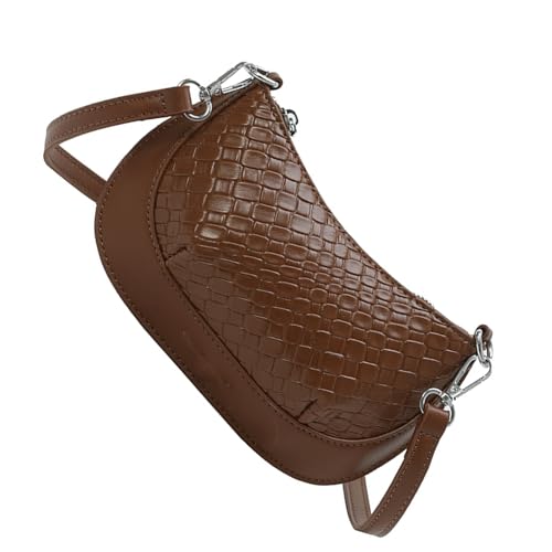 Kelisdi Schöne Umhängetasche für Damen, einfache tägliche Süßigkeiten-Farbe, Umhängetasche, PU-Leder, trendig, Kuriertasche, Kuriertasche für Damen, Größe S, braun, One Size von Kelisdi