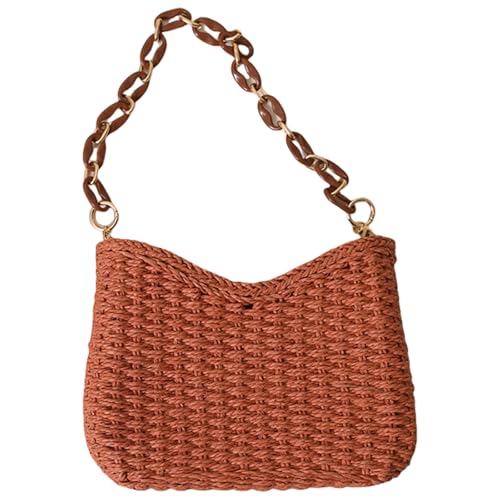 Kelisdi Stilvolle Handtasche für Damen und Mädchen, handgewebte Umhängetasche, Strandurlaub, Unterarmtaschen, lässige Reisetasche, modische Damentasche, rot, One Size Kelisdi Stilvolle Handtasche für Damen und Mädchen, handgewebte Umhängetasche, Strandurlaub, Unterarmtaschen, lässige Reisetasche, modische Damentasche, rot, One Size von Kelisdi