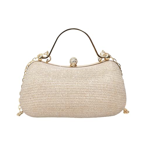 Kelisdi Stilvolle Umhängetasche, mehrere Tragemöglichkeiten, geräumige Fächer, Abendtasche, Abschlussball, Event, Alltag, unverzichtbare Metallkette, gold, One Size Kelisdi Stilvolle Umhängetasche, mehrere Tragemöglichkeiten, geräumige Fächer, Abendtasche, Abschlussball, Event, Alltag, unverzichtbare Metallkette, gold, One Size von Kelisdi