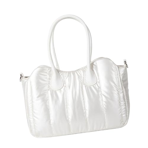 Kelisdi Stilvolle gesteppte Umhängetasche, elegante Umhängetasche, Puffer-Handtasche, lässiger Griff oben für Winter-Outdoor-Aktivitäten, gesteppte Schultertasche, weiß, One Size Kelisdi Stilvolle gesteppte Umhängetasche, elegante Umhängetasche, Puffer-Handtasche, lässiger Griff oben für Winter-Outdoor-Aktivitäten, gesteppte Schultertasche, weiß, One Size von Kelisdi