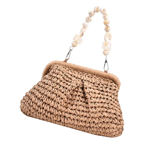 Kelisdi Strohtasche mit großem Fassungsvermögen, atmungsaktiv, Reisehandtasche für Strandausflüge und Shopping, Outdoor-Aktivitäten, Stroh-Geldbörse, khaki, One Size Kelisdi Strohtasche mit großem Fassungsvermögen, atmungsaktiv, Reisehandtasche für Strandausflüge und Shopping, Outdoor-Aktivitäten, Stroh-Geldbörse, khaki, One Size von Kelisdi