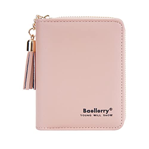 Kelisdi Tragbarer Kreditkartenhalter mit Reißverschluss, PU-Leder, Münzgeldbörse für Damen, kleine Kleingeldtasche, Geldtasche, Kreditkartenhalter, B, Mass Beauty von Kelisdi