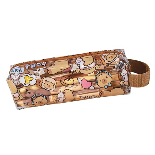 Klares Cartoon-Federmäppchen, wasserabweisend, mit Reißverschluss, Stift-Organizer, Reise-Make-up-Tasche für Studenten, Frauen, Cappyland Klares Cartoon-Federmäppchen, wasserabweisend, mit Reißverschluss, Stift-Organizer, Reise-Make-up-Tasche für Studenten, Frauen, Cappyland von Kelisdi
