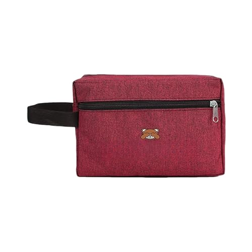 Kompakte Kosmetiktasche aus Oxford-Stoff mit Bärenmuster, funktionale Reise, organisiert für Frauen und Studenten, kompakte Kosmetiktasche für Studenten, a, Mass Beauty von Kelisdi