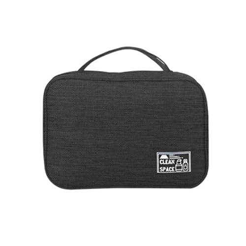 Kulturbeutel, Reisetasche, mit Haken zum Aufhängen, Make-up-Kosmetiktasche, Reise-Organizer, Trocken-Nass-Trennung, hängendes Make-up, Kosmetik, Schwarz , Mass Beauty von Kelisdi