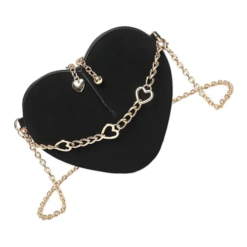 Modische Herz-Umhängetasche aus PU-Leder, Umhängetasche, lässig, für Verabredungen und Partys, PU-Handtasche, Schwarz , One Size Modische Herz-Umhängetasche aus PU-Leder, Umhängetasche, lässig, für Verabredungen und Partys, PU-Handtasche, Schwarz , One Size von Kelisdi
