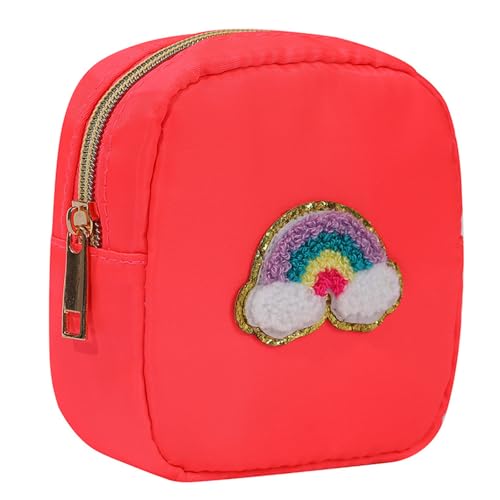 Modische Kosmetiktasche, stilvolle Nylon-Make-up-Tasche, organisiert für Sie, Geschenke und Toilettenartikel, Aufbewahrungstasche, Reise-Make-up-Organizer, Roter Regenbogen, Mass Beauty von Kelisdi
