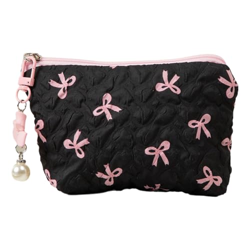Modische Make-up-Tasche mit Schleife, organisierte und Polyester-Kosmetiktasche für Damen und Mädchen, a, Mass Beauty Modische Make-up-Tasche mit Schleife, organisierte und Polyester-Kosmetiktasche für Damen und Mädchen, a, Mass Beauty von Kelisdi