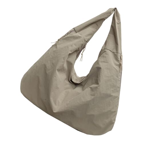 Modische einfarbige Damentasche mit strukturierten Designs, Umhängetasche, lässiger Tragegriff oben, für verschiedene Anlässe, Reisehandtasche, khaki, One Size von Kelisdi