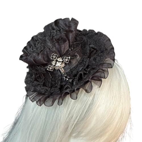 Modischer Haarschmuck mit Spitzen-Design, mit Hut-Funktionalität, Cosplay-Haarspange zur Verschönerung jeder Frisur oder jedes Outfit von Kelisdi