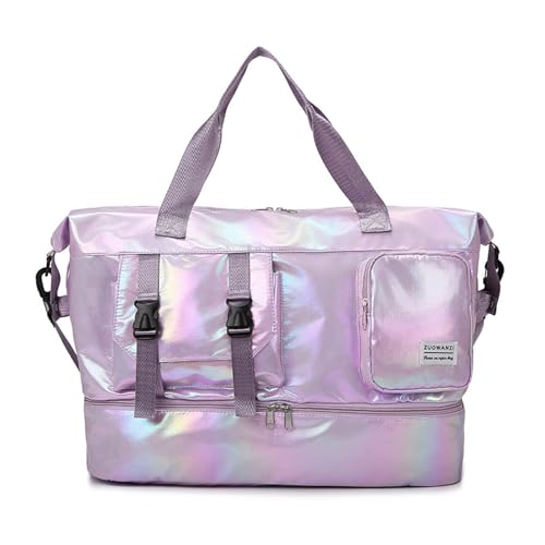 Sporttasche mit großem Fassungsvermögen, mit belüfteter Schuhkammer, Trocken- und Nass-Trennung für Reisen, unverzichtbare Organisation, Pendler, freundlicher Turnbeutel mit Tragfähigkeit, violett Sporttasche mit großem Fassungsvermögen, mit belüfteter Schuhkammer, Trocken- und Nass-Trennung für Reisen, unverzichtbare Organisation, Pendler, freundlicher Turnbeutel mit Tragfähigkeit, violett von Kelisdi