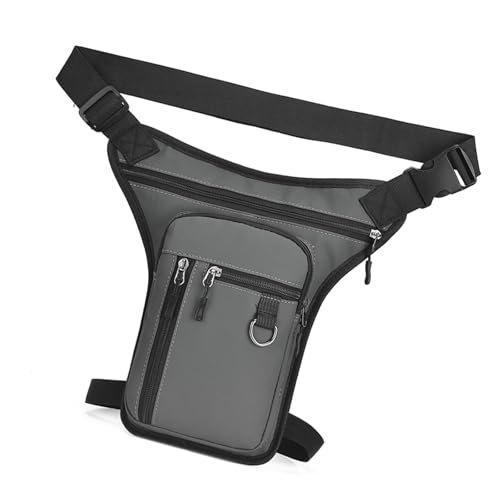 Stilvolle Beingürteltasche, Unisex, Crossbody-Tasche, Nylon, geräumige seitliche Hüfttasche, geräumige Fächer, täglicher Gebrauch, Hüfttasche mit Fächern, grau, Mass Beauty von Kelisdi