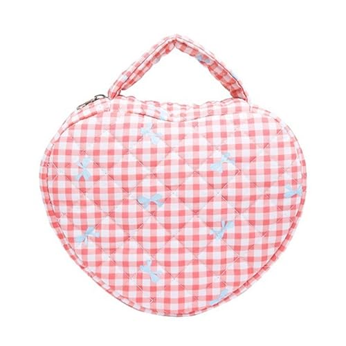 Stilvolle Reise-Make-up-Tasche mit einzigartigem blauem Blumenmuster, raffinierte Kulturbeutel, Damen, die Organisation lieben, Beauty-Organizer, Rotes Gittermuster, Mass Beauty Stilvolle Reise-Make-up-Tasche mit einzigartigem blauem Blumenmuster, raffinierte Kulturbeutel, Damen, die Organisation lieben, Beauty-Organizer, Rotes Gittermuster, Mass Beauty von Kelisdi