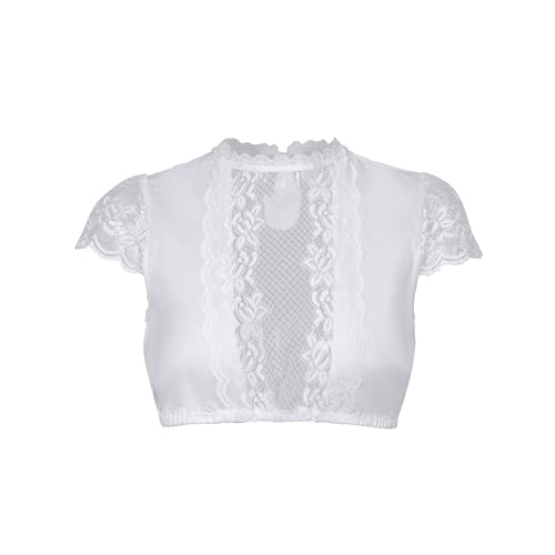 Kelliar Dirndlbluse Damen Kurzarm Trachtenbluse Modern Dirndl Bluse für Bavarian Oktoberfest Größe 36 von Kelliar
