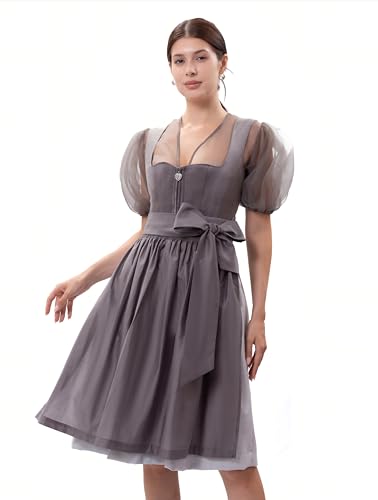 Kelliar Dirndl, Trachtenrock Midi Samt Dirndlkleid Dirndl Damen 65cm Mit Schürze In Der Gleichen Farbe Trachtenrock Damen Polyester Trachtenkleid für Oktoberfest Outfit, Größe 40 von Kelliar