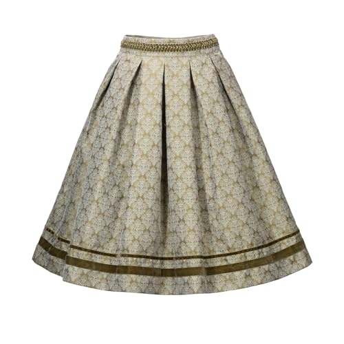 Kelliar Trachtenröcke Damen Knielang Trachtenrock Grün Modern Dirndl Rock Damen Röcke Midi Oktoberfest Größe 42 von Kelliar