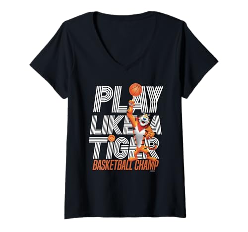 Damen Play Like Tony Tiger Basketball Frosted Flakes Müsli T-Shirt mit V-Ausschnitt Damen Play Like Tony Tiger Basketball Frosted Flakes Müsli T-Shirt mit V-Ausschnitt von Kellogg's