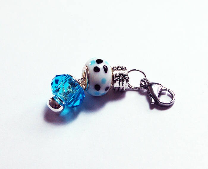 Blau Weißer Reißverschluss Charm, Süßer Geldbörse Geschenk Für Sie, Hübscher Blaue Punkte | 8510 von KellysMagnets