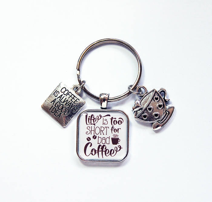 Kaffee Schlüsselanhänger, Life Is Too Short For Bad Coffee, Stocking Stuffer, Geschenk Unter 20, Kaffeeliebhaber, Liebt | 7940 von KellysMagnets
