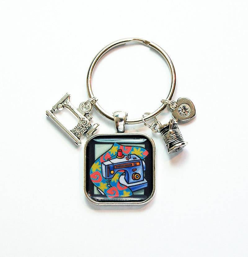 Nähen Schlüsselanhänger Mit Charms, Quilting Schlüsselring, Geschenk Für Näherin, Liebe Zum Nähen, Niedlicher Frauen, Quilter | 8887 von KellysMagnets