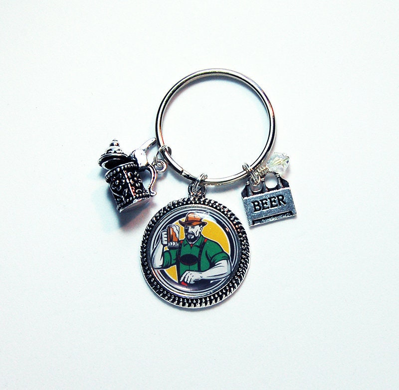 Oktoberfest Bier Schlüsselanhänger, Schlüsselanhänger Mit Charms, in Deutschland, Stocking Stuffer, Schlüsselring Für Sie, Bierliebhaber von KellysMagnets