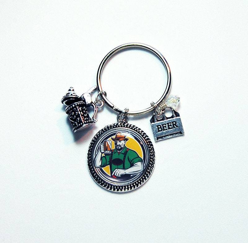Oktoberfest Bier Schlüsselanhänger, Schlüsselanhänger Mit Charms, in Deutschland, Stocking Stuffer, Schlüsselring Für Sie, Bierliebhaber von KellysMagnets