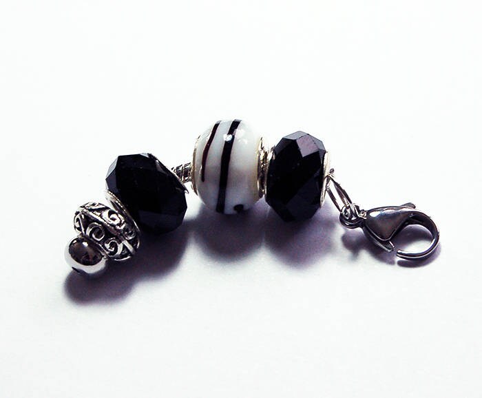 Perlen Zipper Charm, Süßer Reißverschluss Hübscher Geschenk Für Sie, Rucksack Geldbeutel Schwarz Weiß | 8464 von KellysMagnets