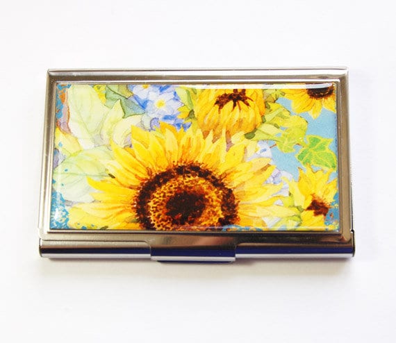 Visitenkarten Etui, Sonnenblumen, Visitenkartenetui, Blumen, Blumen Kartenetui | 2973 von KellysMagnets