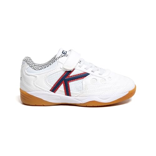 KELME Hallenfußballschuhe für Kinder, elastische Passform, Weiß, weiß, 34 EU von Kelme