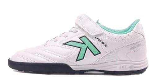 KELME Schnürsenkellose Fußballschuhe für Jugendliche und Kinder, Futsal- oder Turf-Fußballschuhe für Jungen/Mädchen, Klettverschluss für drinnen oder draußen, Weiss/opulenter Garten, 4.5 Big Kid von Kelme