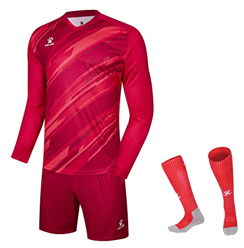KELME Torwarttrikot Pro Set Bundle – Gepolstertes Torwarttrikot und Shorts – Erwachsene und Kinder Größen, rot, XX-Large von Kelme