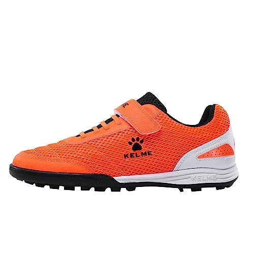 Kelme Fußballschuhe Jungen/Kinder Kunstrasen Trainingsschuhe Mädchen Sneaker Sportschuhe Indoor Outdoor Turf Football Schuhe Unisex Orange EU 37 von Kelme